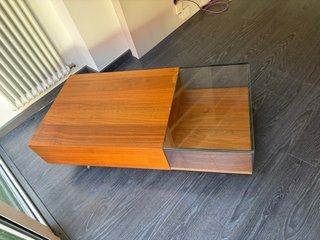 Mesa Auxiliar de Madera y Cristal