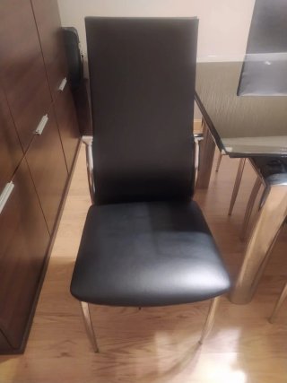 Mesa de Cristal con 6 Sillas