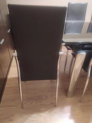 Mesa de Cristal con 6 Sillas