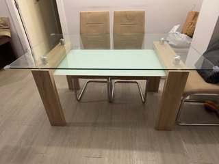 Mesa Comedor Cristal y Madera