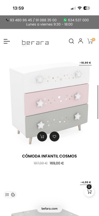 Cómoda infantil estrellas