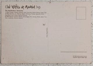 Postal Atlético de Madrid 95/96