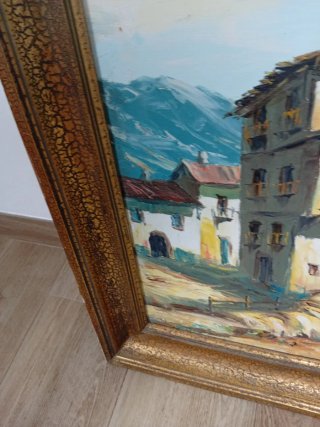 Óleo sobre tela paisaje costero