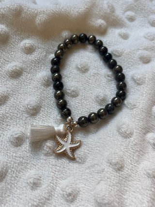 Pulsera de Pirita con Colgante de Estrella, nueva