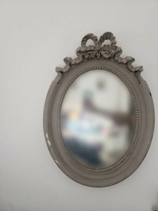 Espejo Ovalado Zara Home Vintage Lazo Gris