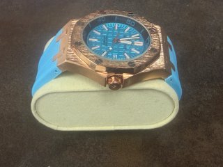 Reloj MOD estilo Aud Piq R.Oak ac rosa caucho azul
