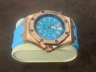 Reloj MOD estilo Aud Piq R.Oak ac rosa caucho azul