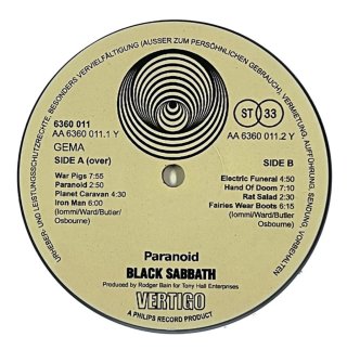 Black Sabbath LP Paranoid (Clear blue)