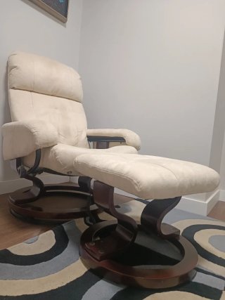 Sillón Relax con Reposapiés Blanco