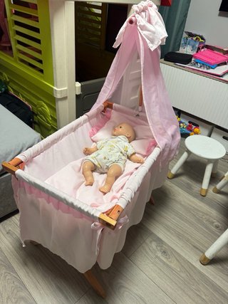 Minicuna de Tijera con Dosel para Reborn