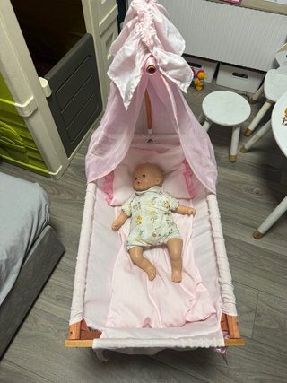 Minicuna de Tijera con Dosel para Reborn