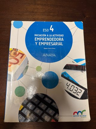 Libro economía 4º de la ESO ANAYA