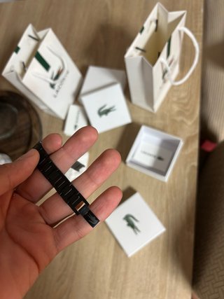 Pulsera Lacoste Negra Original