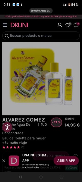 Estuche Agua de Colonia Concentrada Alvarez Gómez