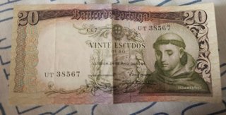 Billete 20 Escudos Portugal 1964