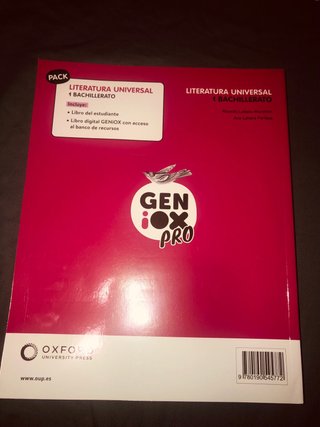GENIOX LITERATURA UNIVERSAL 1 BACHILLERATO