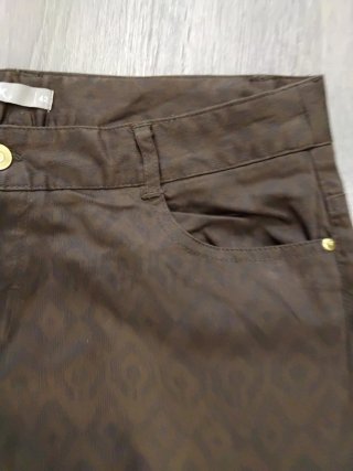 Pantalón Marrón Estampado Etnico