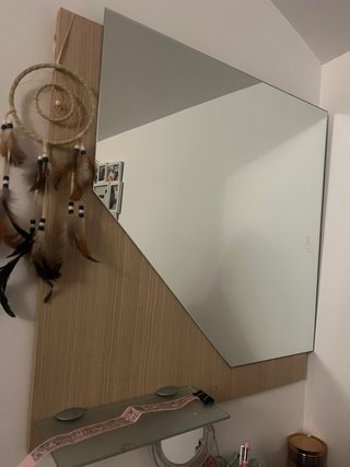Espejo con Panel de Madera