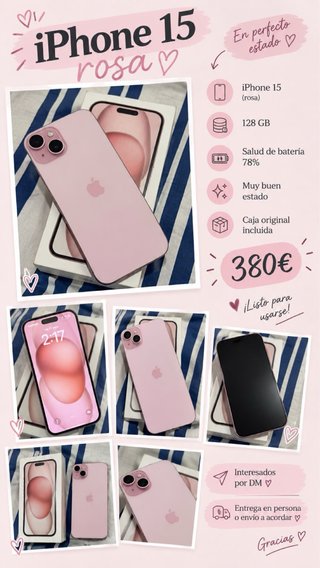 iPhone 15 rosa 128GB