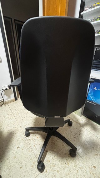 Silla oficina escritorio ergonómica azul y negra