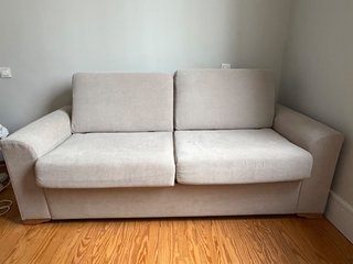 Sofá Cama Beige Tela