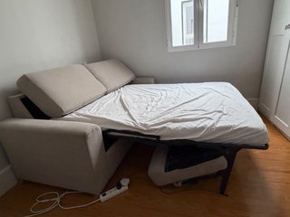 Sofá Cama Beige Tela