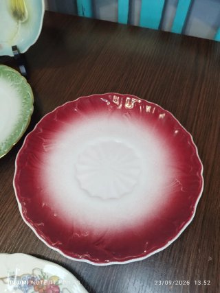 8 Platos Postre Vintage Cerámica Porcelana