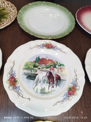 8 Platos Postre Vintage Cerámica Porcelana