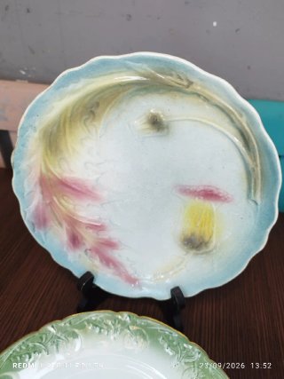 8 Platos Postre Vintage Cerámica Porcelana