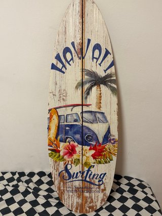 Tabla Decorativa Estilo Surf Hawaii