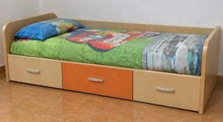 Cama infantil/juvenil con cajones