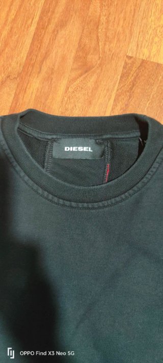Felpa Diesel uomo nera con strisce arcobaleno