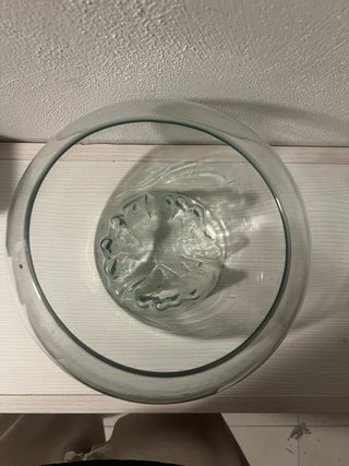Pecera de cristal con diseño interior