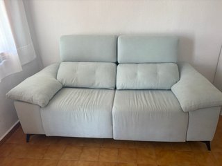 Sofá 2 plazas azul tela