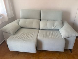 Sofá 2 plazas azul tela
