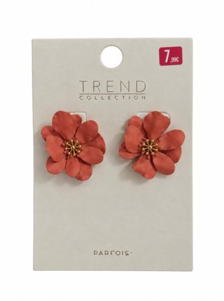 Pendientes Parfois flor coral y dorado