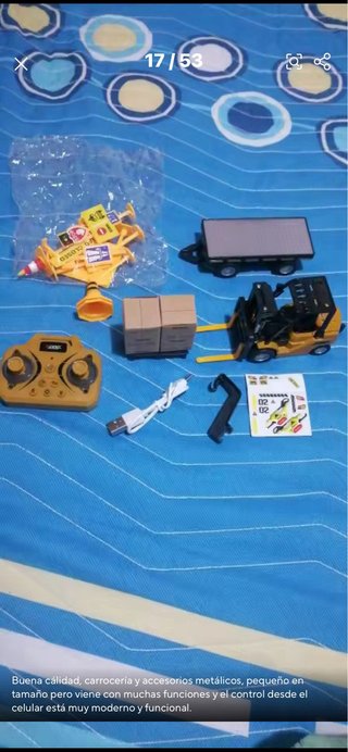 Carretilla Radiocontrol  Mini 1/64 de metal.