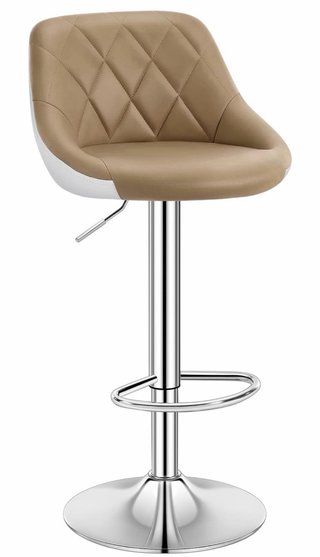 2 Taburetes Bar Beige/Blanco Regulables