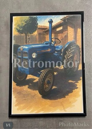 Cuadro Ilustración Tractor Ebro Super 55