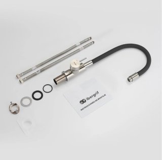 Grifo de cocina flexible negro y plateado