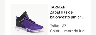 Zapatillas Baloncesto Tarmak Talla 37 Morado Iris