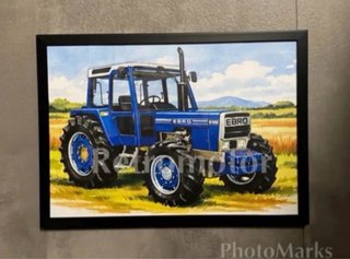 Cuadro Ilustración Tractor Ebro 6100