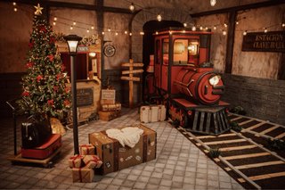 Decorado Fotográfico Navidad Tren Estación