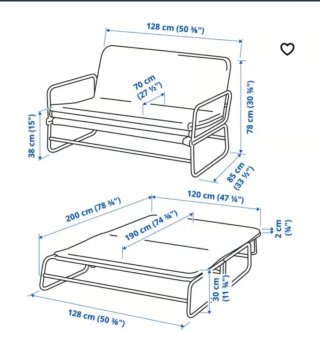 Sofá Cama Plegable Gris