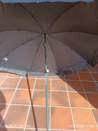 Sombrilla Jardín 180cm Gris/Beige Nuevo