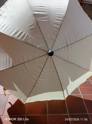 Sombrilla Jardín 180cm Gris/Beige Nuevo