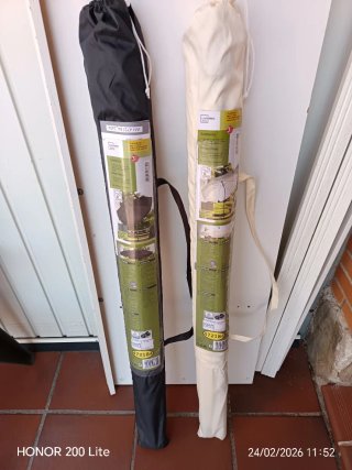 Sombrilla Jardín 180cm Gris/Beige Nuevo