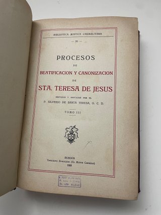 Obras Santa Teresa 1935 Exlibris Duque Estrada