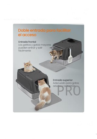 Caja de Arena de Acero Inoxidable para Gatos