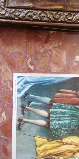 6 Cuadros antiguos con láminas, años 40/50